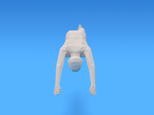 low poly kid diving 3D 모델