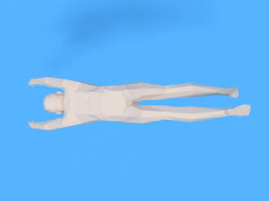 low poly kid diving 3D Model