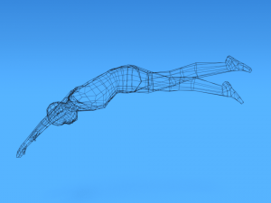 low poly kid diving 3D 모델