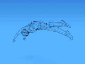 low poly kid diving 3D 모델