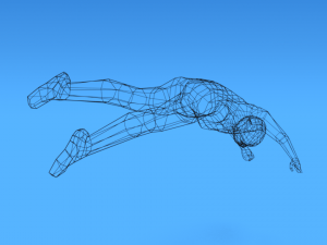 low poly kid diving 3D 모델