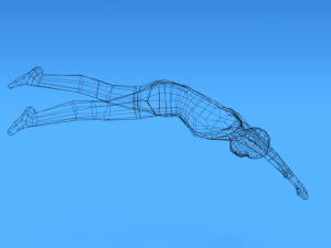 low poly kid diving 3D 모델