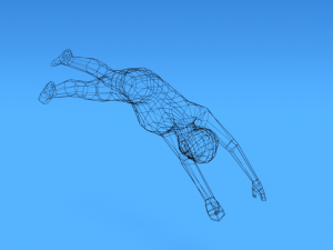 low poly kid diving 3D 모델