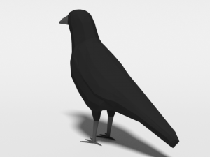 low poly cartoon crow Modèle 3D