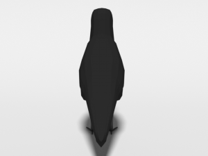 low poly cartoon crow Modèle 3D