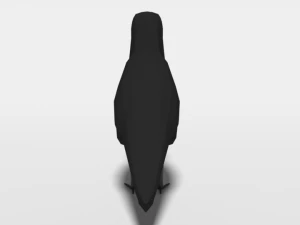 low poly cartoon crow 3D Model