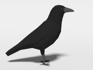 low poly cartoon crow Modèle 3D