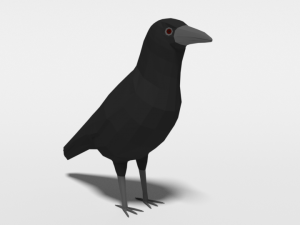 low poly cartoon crow Modèle 3D