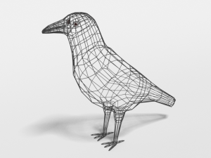 low poly cartoon crow Modèle 3D