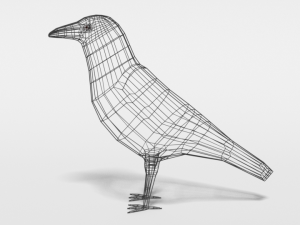 low poly cartoon crow Modèle 3D