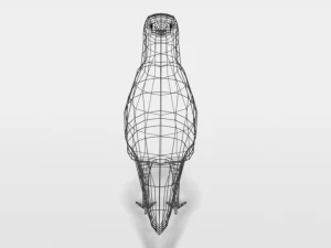 low poly cartoon crow 3D Model