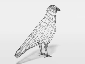 low poly cartoon crow 3D Model