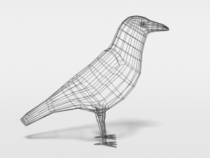low poly cartoon crow Modèle 3D