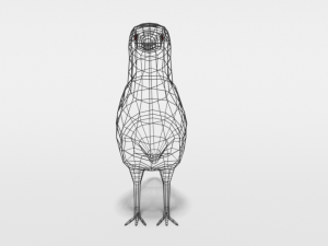 low poly cartoon crow Modèle 3D