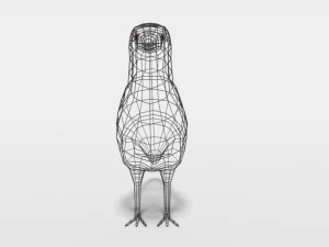 low poly cartoon crow 3D Model