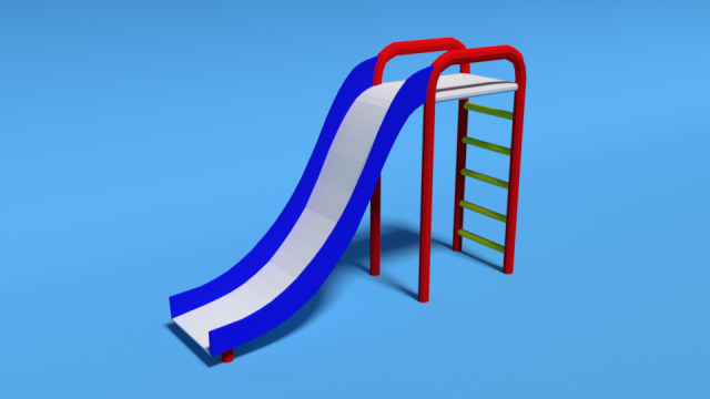 low poly cartoon playground slide 3D Model .c4d .max .obj .3ds .fbx .stl .blend 