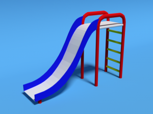 low poly cartoon playground slide 3D Model