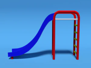 low poly cartoon playground slide 3D Model