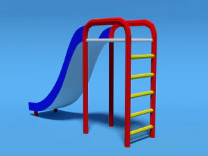 low poly cartoon playground slide 3D Model