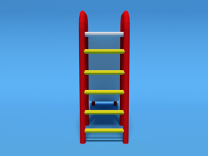 low poly cartoon playground slide 3D Model