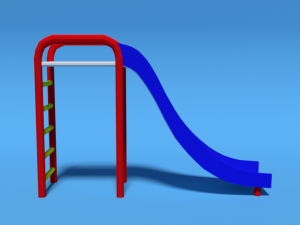 low poly cartoon playground slide 3D Model