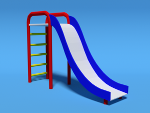 low poly cartoon playground slide 3D Model