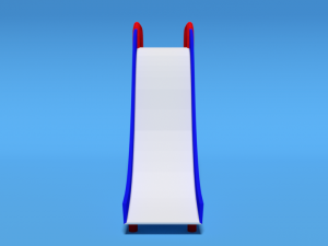 low poly cartoon playground slide 3D Model