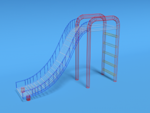 low poly cartoon playground slide 3D Model