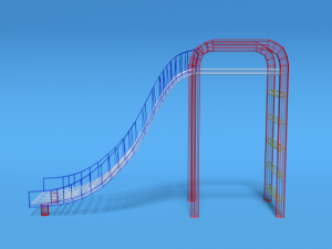 low poly cartoon playground slide 3D Model