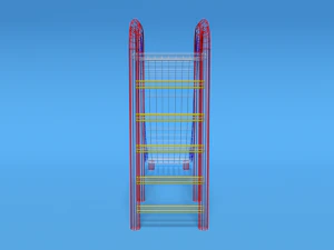 low poly cartoon playground slide 3D Model