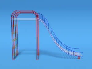 low poly cartoon playground slide 3D Model