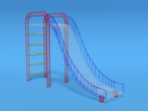 low poly cartoon playground slide 3D Model