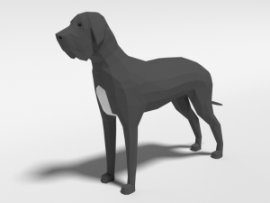 low poly cartoon great dane dog Modelo 3D