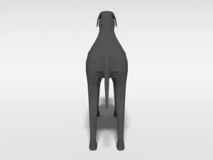 low poly cartoon great dane dog 3D Model