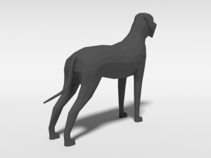 low poly cartoon great dane dog 3D 模型