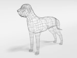 low poly cartoon great dane dog 3D Model