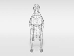 low poly cartoon great dane dog 3D 模型