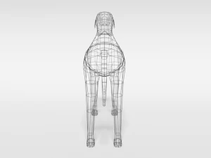 low poly cartoon great dane dog 3D Model