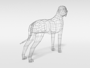 low poly cartoon great dane dog 3D 模型