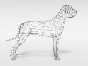 low poly cartoon great dane dog 3D 模型