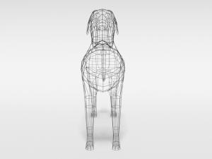 low poly cartoon great dane dog 3D 模型