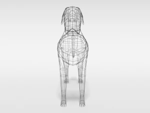 low poly cartoon great dane dog 3D Model