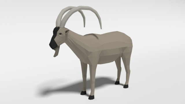 low poly cartoon cretan wild goat kri-kri 3D 模型 .c4d .max .obj .3ds .fbx .stl .blend 