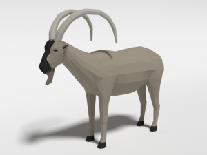 low poly cartoon cretan wild goat kri-kri 3D Model