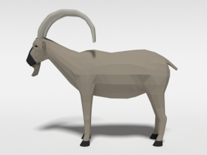 low poly cartoon cretan wild goat kri-kri 3D 模型