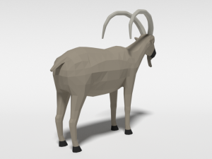 low poly cartoon cretan wild goat kri-kri 3D 模型