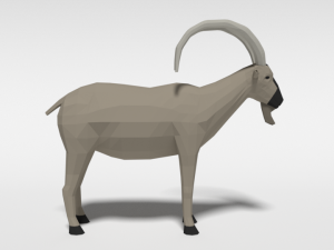 low poly cartoon cretan wild goat kri-kri 3D 模型