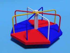 bundaran taman bermain kartun poli rendah Model 3D