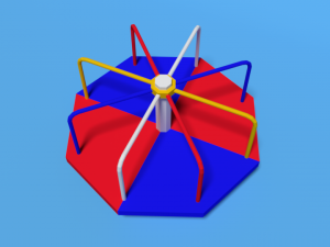 low poly cartoon playground roundabout 3D Model