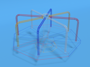 low poly cartoon playground roundabout 3D Model